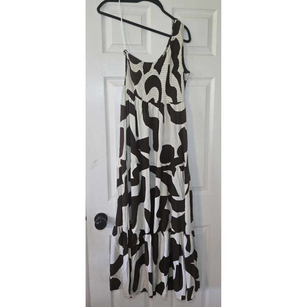 Abel The‎ Label Maxi Dress Smocked One Sleeve Size Large Nwt